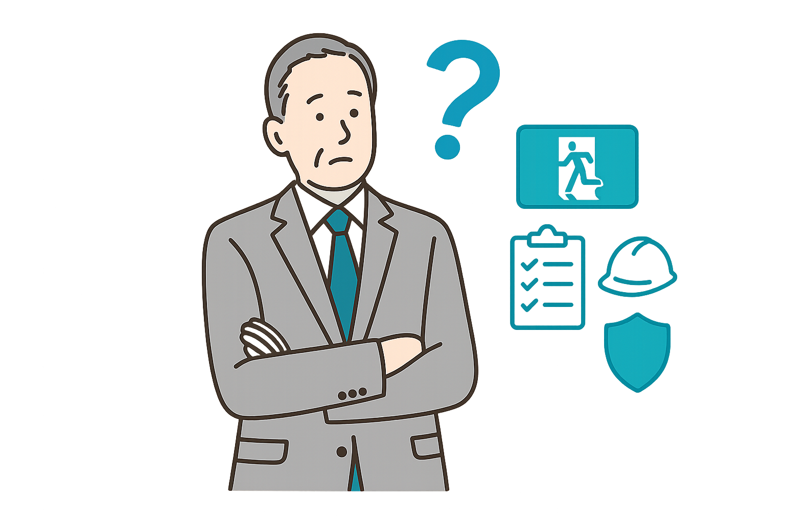 悩んでいる人物のイラスト